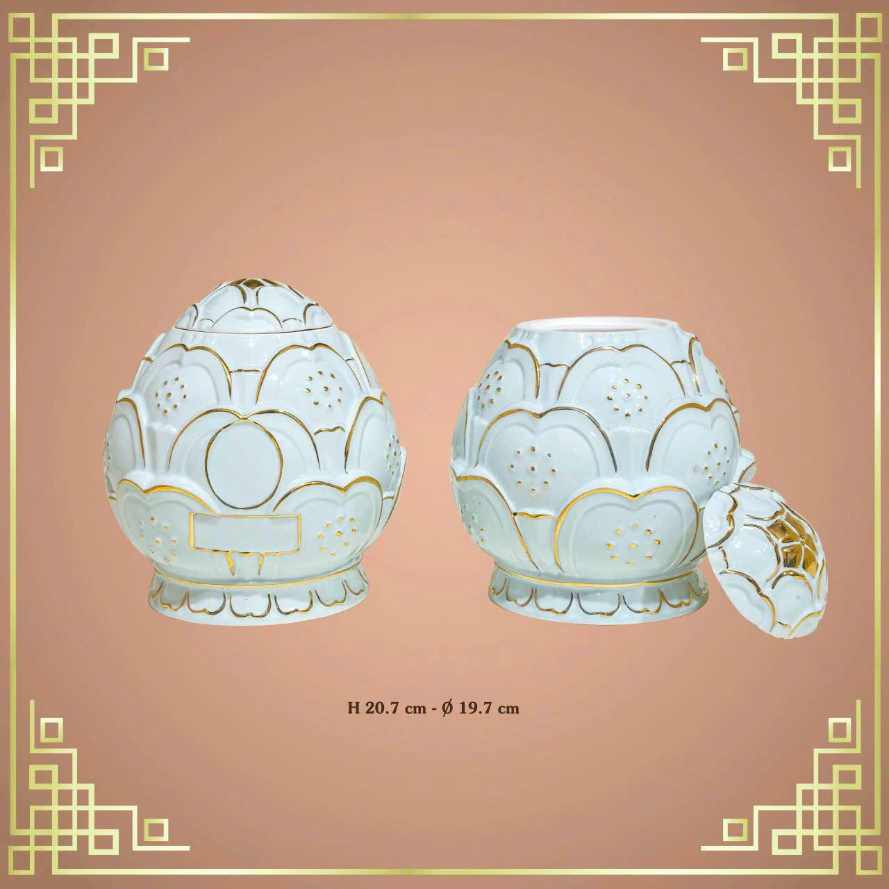 Bộ Hũ Tro Liên Hoa Cực Lạc – Tinh Hoa Gốm Sứ Tôn Vinh Hành Trình Vĩnh Cửu